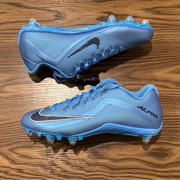Size 13 Nike Alpha Pro 2 Low Detachable Football Cleats Coastal Blue - Titans PE main image 12